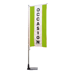 Kit mat et drapeau OCCASION vert à bandes latérales 5.5 m