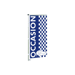 Kit mat et drapeau occasion 2 bleu à damiers 5.5 m