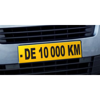 Cache plaque d'immatriculation avantage - de 10000 KM jaune et noir