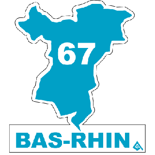 Autocollant 67 département du Bas-Rhin