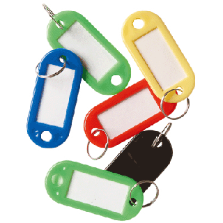 Porte clef avec assortiments de couleurs avec étiquettes le lot de 100