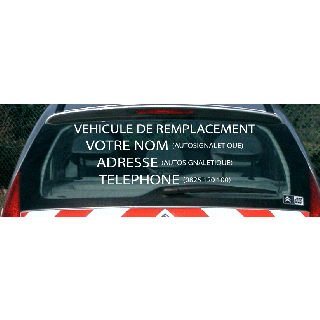 Autocollant lunette arrière véhicule de remplacement personnalisé