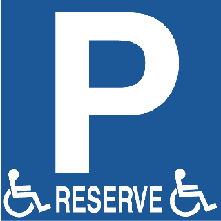 Autocollant Parking Réservé Handicapé