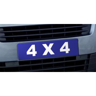 Cache plaque d'immatriculation avantage 4x4 bleu