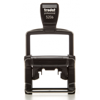 Tampon encreur Trodat 5206 avec empreinte 8 lignes de face