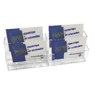 Présentoir de carte de visite 4 bacs ASK505 avec cartes