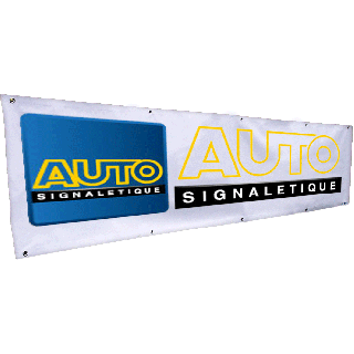 Banderole personnalisée 0.8 x 3 m sur bâche 440 grs/m²