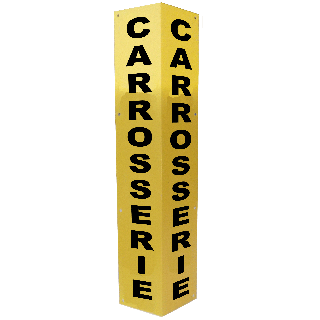 Totem de clôture CARROSSERIE JAUNE ET NOIR