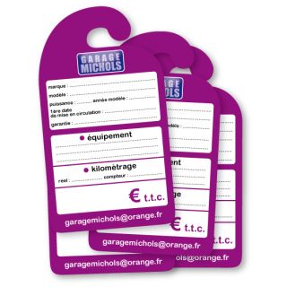 Affiche de prix rétroviseur en carton personnalisée les 1000 ex