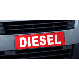 Cache plaque d'immatriculation avantage Diesel rouge