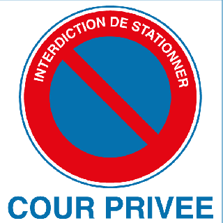 Panneau alu interdiction de stationner cour privée