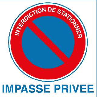 Panneau alu interdiction de stationner impasse privée