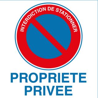 Panneau PVC interdiction de stationner propriété privée