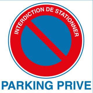 Panneau PVC interdiction de stationner parking privé