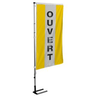 Kit mat et drapeau ouvert jaune à bandes latérales 4 m