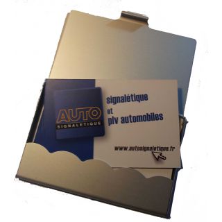 Porte carte de visite METAL2 avec cartes ouvert