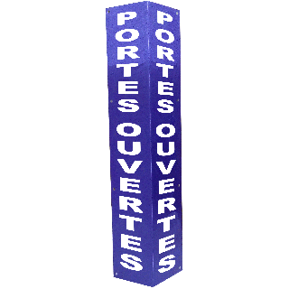 Totem de clôture PORTES OUVERTES BLEU