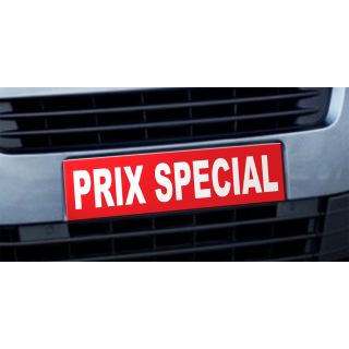 Cache plaque d'immatriculation avantage Prix Spécial rouge