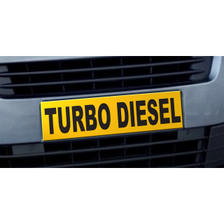 Cache plaque d'immatriculation avantage Turbo Diesel jaune et noir