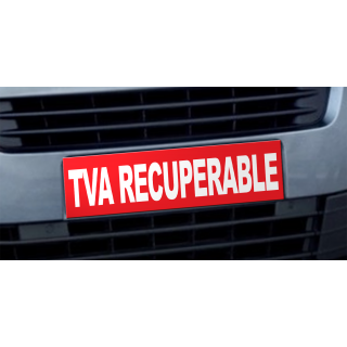 Cache plaque d'immatriculation avantage TVA Récupérable rouge