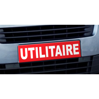 Cache plaque d'immatriculation avantage Utilitaire rouge