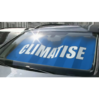 Panneau pare-brise VITRAFLASH climatisé bleu en situation