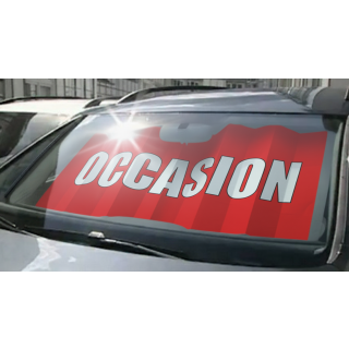 Panneau de parebrise VITRAFLASH occasion rouge en situation