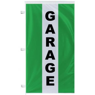 drapeau garage à bandes latérales vertes