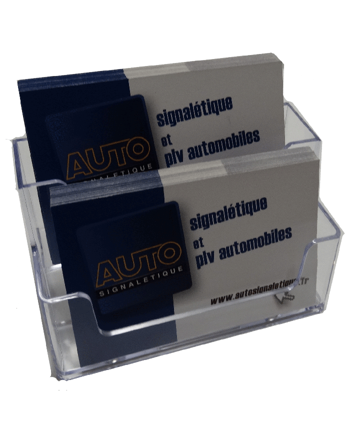 Présentoir de carte de visite 2 bacs ASK502 Autosignalétique