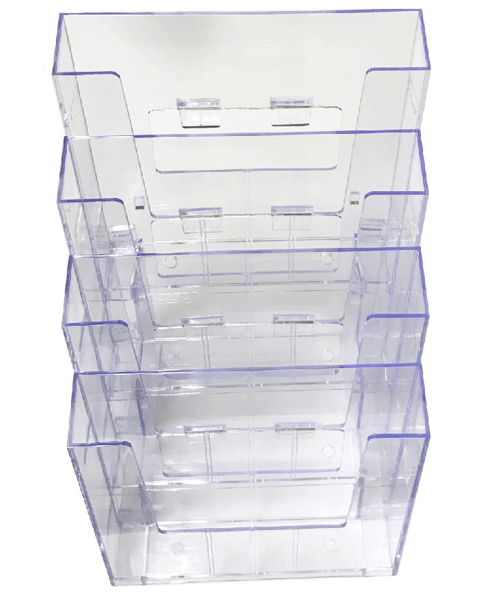 Pack De 2 Présentoirs A4 En Plexiglas Transparent - Base En L Inclinée à 75° - Pour Menus, Prix, Photos