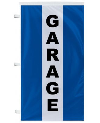 Bannière Garage bleu à bandes latérales