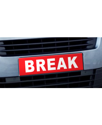 Cache plaque d'immatriculation avantage Break rouge