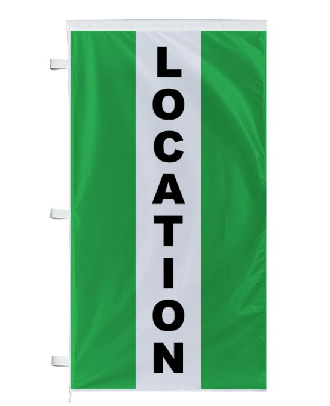 Bannière Location verte à bandes latérales