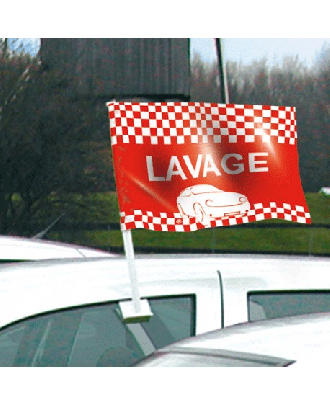 Drapeau lavage rouge de vitre automobile