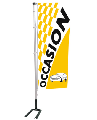 Kit mat et drapeau Occasion jaune à damiers 4 m