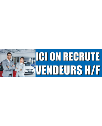 Banderole ici on recrute vendeurs 3 x 0.8 m 